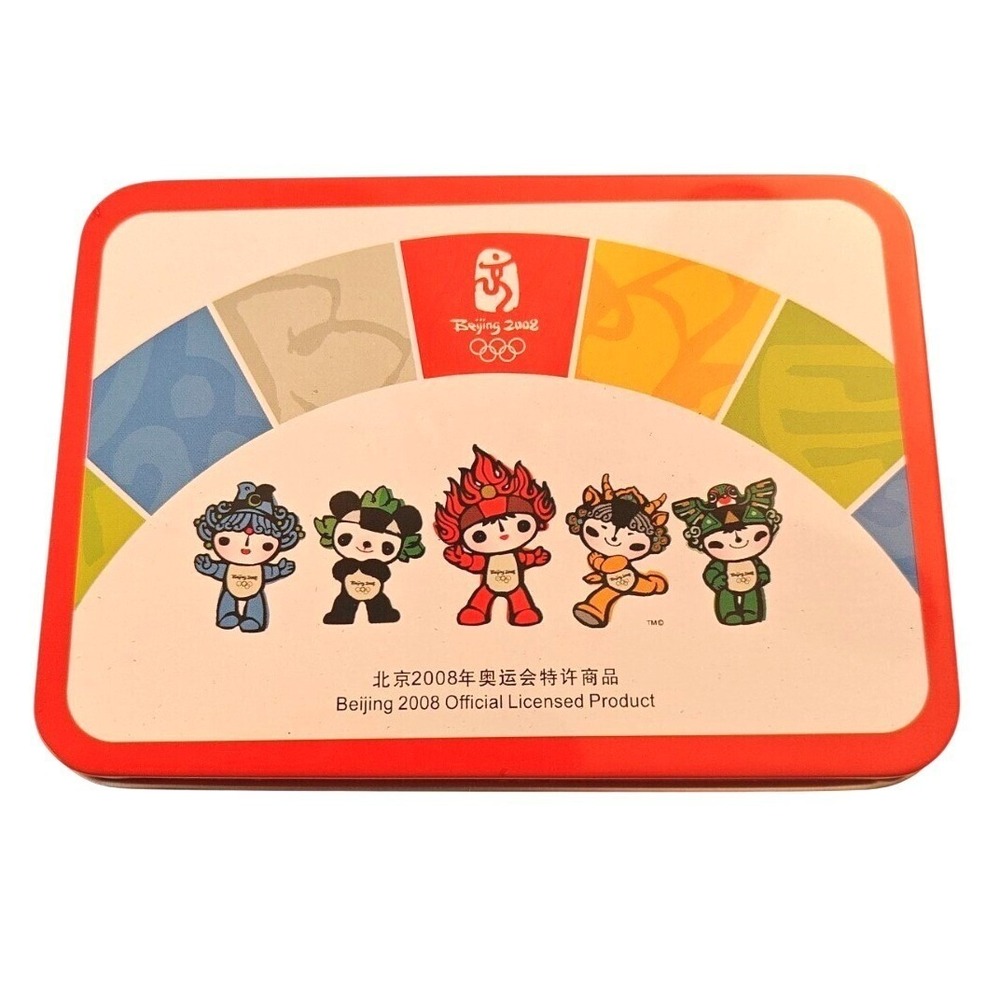 Beijing 2008 Olympics‎ Official 6 Mascot Pin Button Collectible Set with Tin New